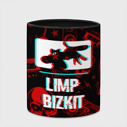 Кружка 3D Limp Bizkit rock glitch, цвет: 3D-белый + черный — фото 2