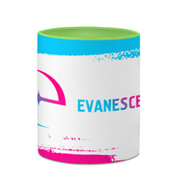 Кружка 3D Evanescence neon gradient style: надпись и символ, цвет: 3D-белый + светло-зеленый — фото 2