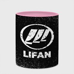 Кружка 3D Lifan с потертостями на темном фоне, цвет: 3D-белый + розовый — фото 2