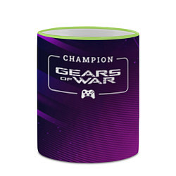 Кружка 3D Gears of War gaming champion: рамка с лого и джойс, цвет: 3D-светло-зеленый кант — фото 2