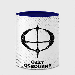 Кружка 3D Ozzy Osbourne с потертостями на светлом фоне, цвет: 3D-белый + синий — фото 2