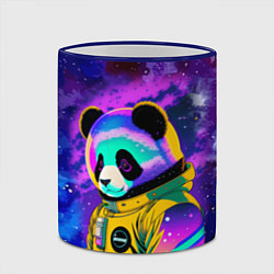 Кружка 3D Панда-космонавт в космосе - неон, цвет: 3D-синий кант — фото 2