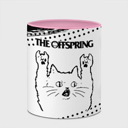 Кружка 3D The Offspring рок кот на светлом фоне, цвет: 3D-белый + розовый — фото 2