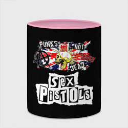 Кружка 3D Sex Pistols - punks not dead, цвет: 3D-белый + розовый — фото 2