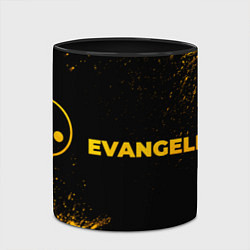 Кружка 3D Evangelion - gold gradient: надпись и символ, цвет: 3D-белый + черный — фото 2