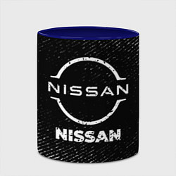 Кружка 3D Nissan с потертостями на темном фоне, цвет: 3D-белый + синий — фото 2