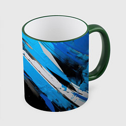 Кружка 3D Black blue white, цвет: 3D-зеленый кант