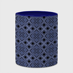Кружка 3D Геометрический узор в черно-синих тонах, цвет: 3D-белый + синий — фото 2