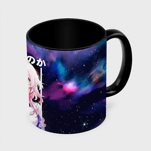 Кружка цветная March 7th Honkai / 3D-Белый + черный – фото 1