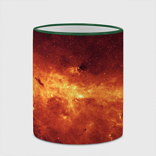 Кружка цветная Огненная галактика / 3D-Зеленый кант – фото 2