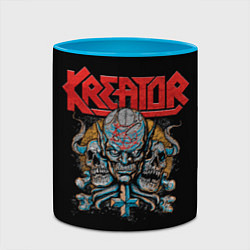 Кружка 3D Kreator - трэш-метал, цвет: 3D-белый + небесно-голубой — фото 2