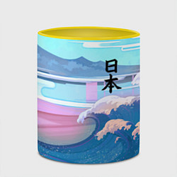 Кружка 3D Japan - landscape - waves, цвет: 3D-белый + желтый — фото 2