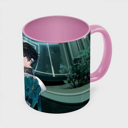 Кружка цветная Дань Хэн в общем вагоне / 3D-Белый + розовый – фото 1