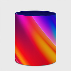 Кружка 3D Неоновая радуга, цвет: 3D-белый + синий — фото 2