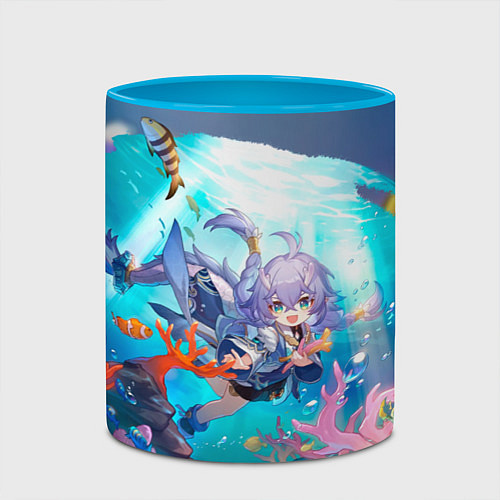 Кружка цветная Байлу электрический тип / 3D-Белый + небесно-голубой – фото 2