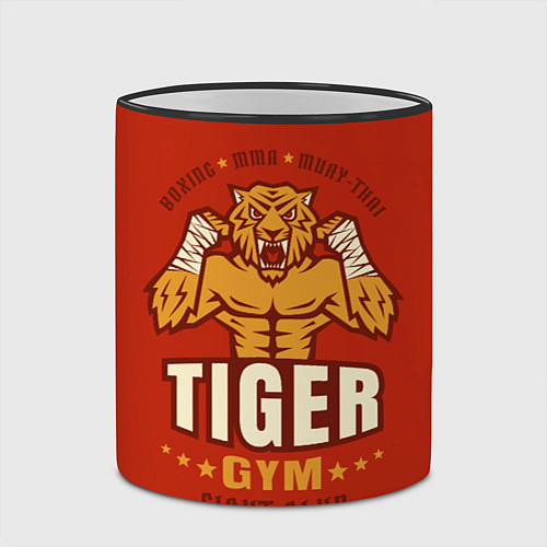 Кружка цветная Tiger - боец / 3D-Черный кант – фото 2