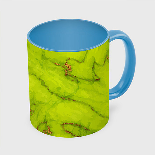 Кружка цветная Abstraction green / 3D-Белый + небесно-голубой – фото 1