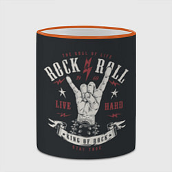 Кружка 3D Rock and roll - жест козы, цвет: 3D-оранжевый кант — фото 2