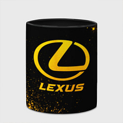 Кружка 3D Lexus - gold gradient, цвет: 3D-белый + черный — фото 2