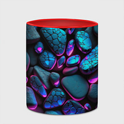 Кружка 3D Неоновые камни, цвет: 3D-белый + красный — фото 2
