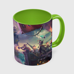 Кружка 3D Магия Sea of Thieves, цвет: 3D-белый + светло-зеленый