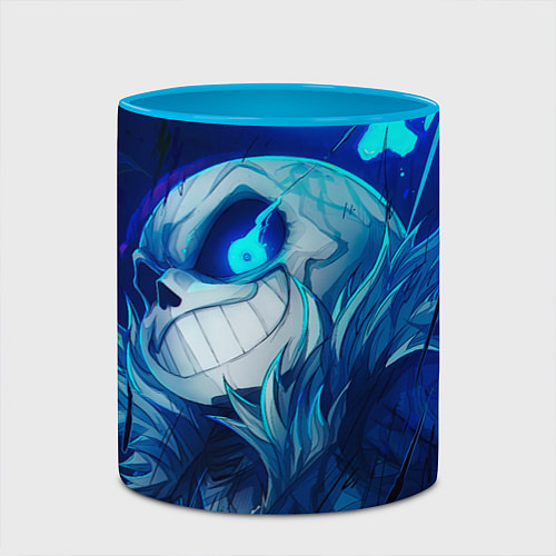 Кружка цветная Undertale game sans / 3D-Белый + небесно-голубой – фото 2