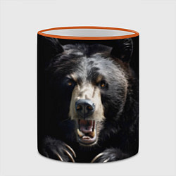 Кружка 3D Бурый атакующий медведь, цвет: 3D-оранжевый кант — фото 2