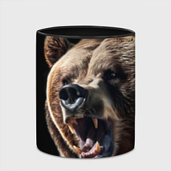 Кружка 3D Бурый медведь рычит, цвет: 3D-белый + черный — фото 2