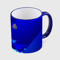 Кружка 3D Реал Мадрид фк эмблема, цвет: 3D-синий кант