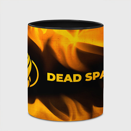 Кружка цветная Dead Space - gold gradient: надпись и символ / 3D-Белый + черный – фото 2