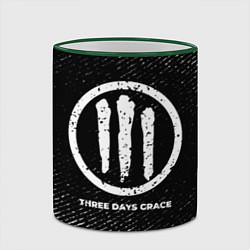 Кружка 3D Three Days Grace с потертостями на темном фоне, цвет: 3D-зеленый кант — фото 2