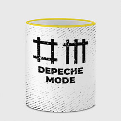 Кружка 3D Depeche Mode с потертостями на светлом фоне, цвет: 3D-желтый кант — фото 2