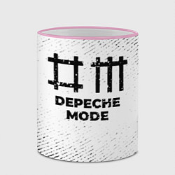 Кружка 3D Depeche Mode с потертостями на светлом фоне, цвет: 3D-розовый кант — фото 2