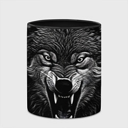 Кружка 3D Злой волчара, цвет: 3D-белый + черный — фото 2