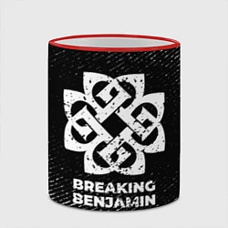 Кружка 3D Breaking Benjamin с потертостями на темном фоне, цвет: 3D-красный кант — фото 2