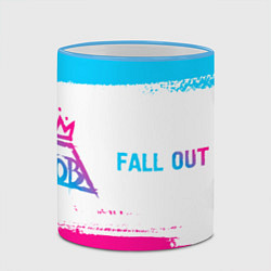 Кружка 3D Fall Out Boy neon gradient style: надпись и символ, цвет: 3D-небесно-голубой кант — фото 2