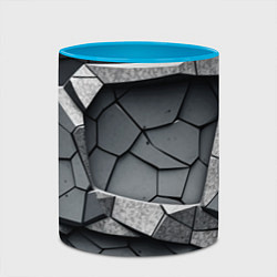 Кружка 3D Каменная конструкция паттерн, цвет: 3D-белый + небесно-голубой — фото 2