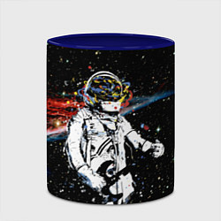 Кружка 3D Космонавт играет рок на гитаре, цвет: 3D-белый + синий — фото 2