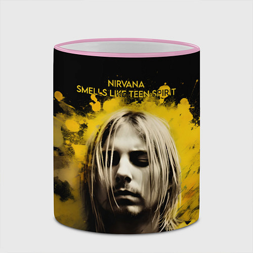 Кружка цветная Nirvana Graffiti / 3D-Розовый кант – фото 2