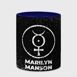 Кружка 3D Marilyn Manson с потертостями на темном фоне, цвет: 3D-белый + синий — фото 2