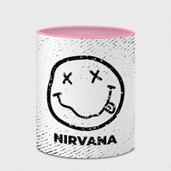 Кружка 3D Nirvana с потертостями на светлом фоне, цвет: 3D-белый + розовый — фото 2