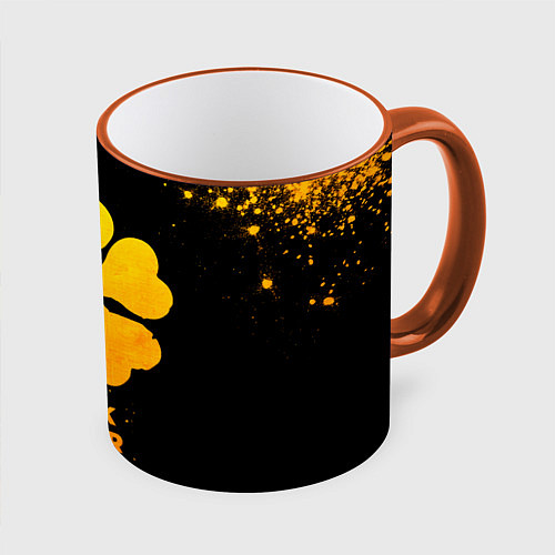 Кружка цветная Black Clover - gold gradient / 3D-Оранжевый кант – фото 1