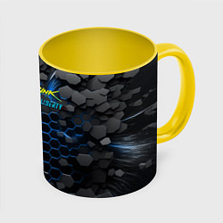 Кружка 3D Cyberpunk 2077 phantom liberty blue, цвет: 3D-белый + желтый