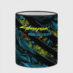 Кружка 3D Cyberpunk 2077 phantom liberty abstract logo, цвет: 3D-черный кант — фото 2