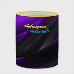 Кружка 3D Cyberpunk 2077 phantom liberty dark logo, цвет: 3D-желтый кант — фото 2