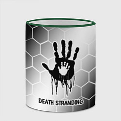 Кружка 3D Death Stranding glitch на светлом фоне, цвет: 3D-зеленый кант — фото 2