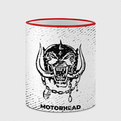 Кружка 3D Motorhead с потертостями на светлом фоне, цвет: 3D-красный кант — фото 2