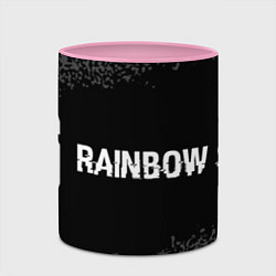 Кружка 3D Rainbow Six glitch на темном фоне: надпись и симво, цвет: 3D-белый + розовый — фото 2