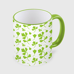 Кружка 3D Зелёные веточки, цвет: 3D-светло-зеленый кант