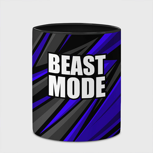 Кружка цветная Beast mode - синяя униформа / 3D-Белый + черный – фото 2